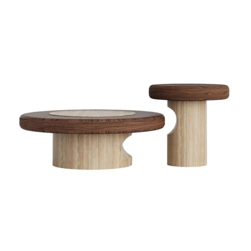 Round Nesting Coffee Table Set for Living Room Decor & Storage