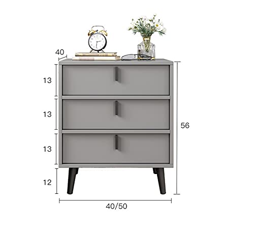 Modern Wooden Bedside Table with 3 Drawers for Bedroom
