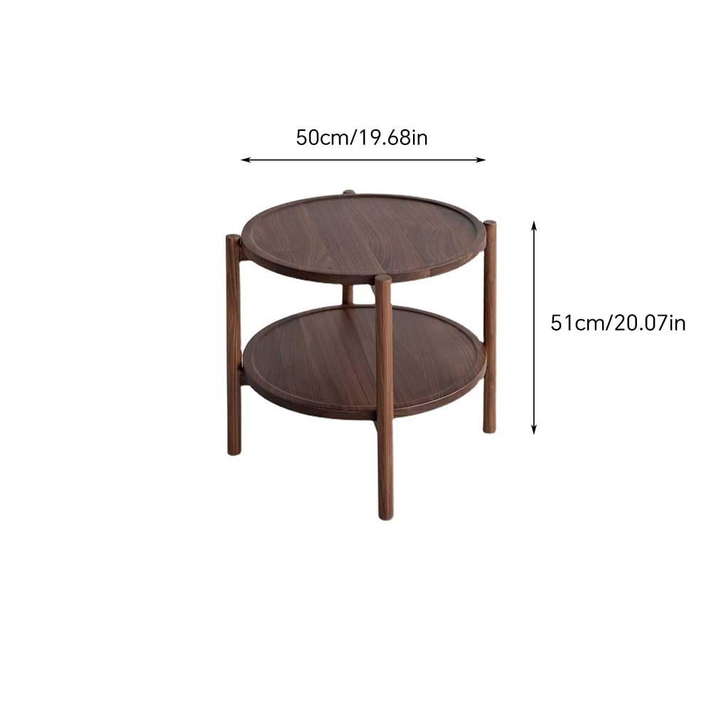 Rustic Wooden Round Side Table for Living Room Corner Decor