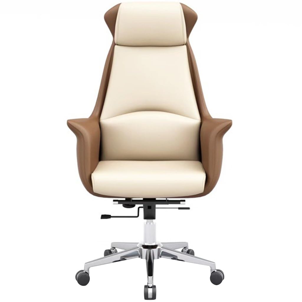 Cowhide Executive Office Chair with Lift and Rotation Function