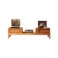 180cm Solid Wood Rattan TV Stand with Storage Cabinet