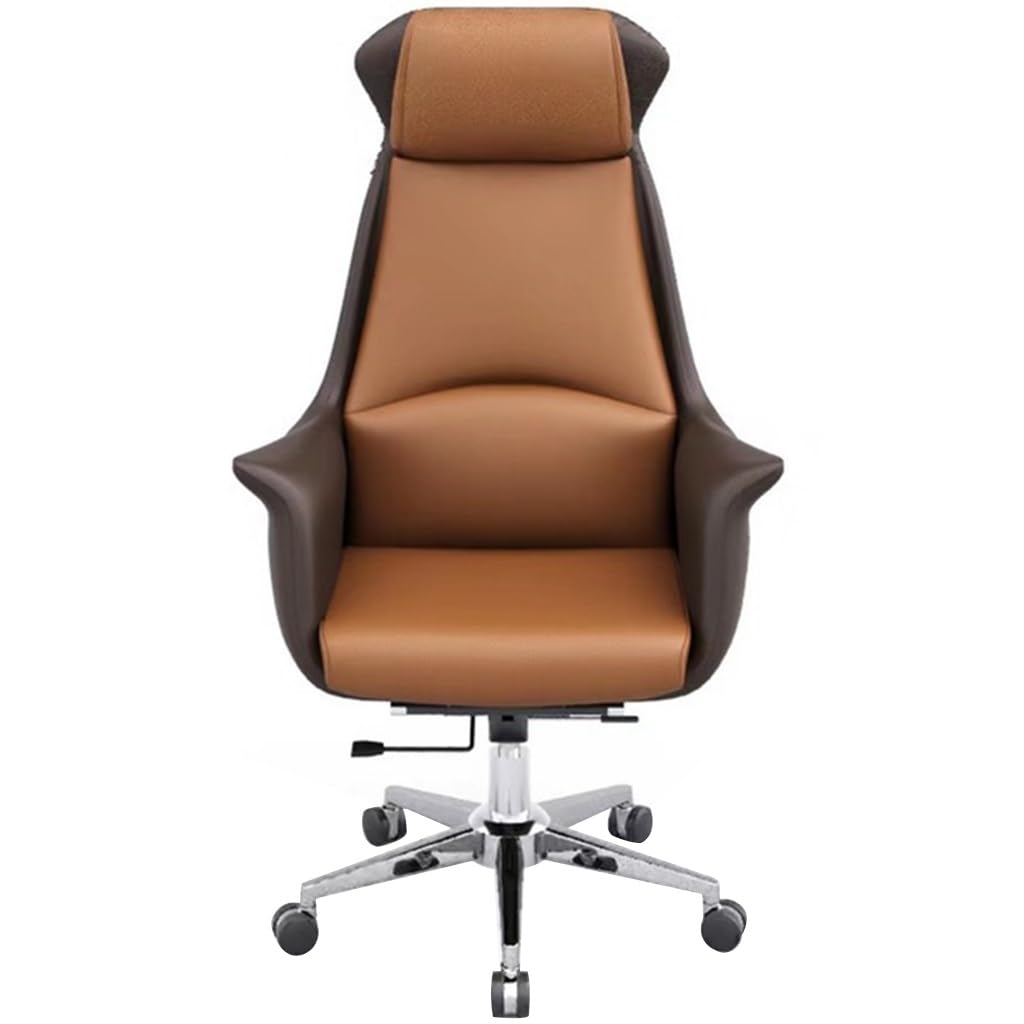 Cowhide Executive Office Chair with Lift and Rotation Function