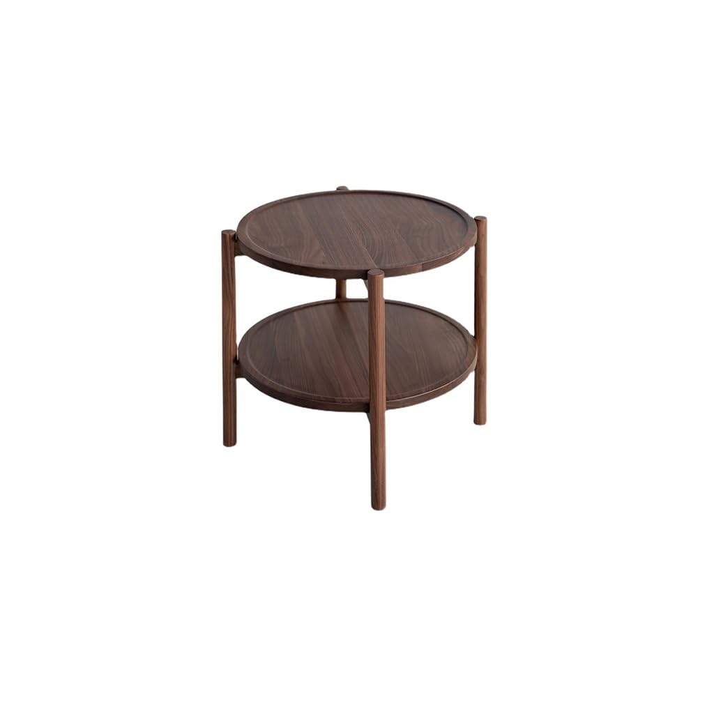 Rustic Wooden Round Side Table for Living Room Corner Decor