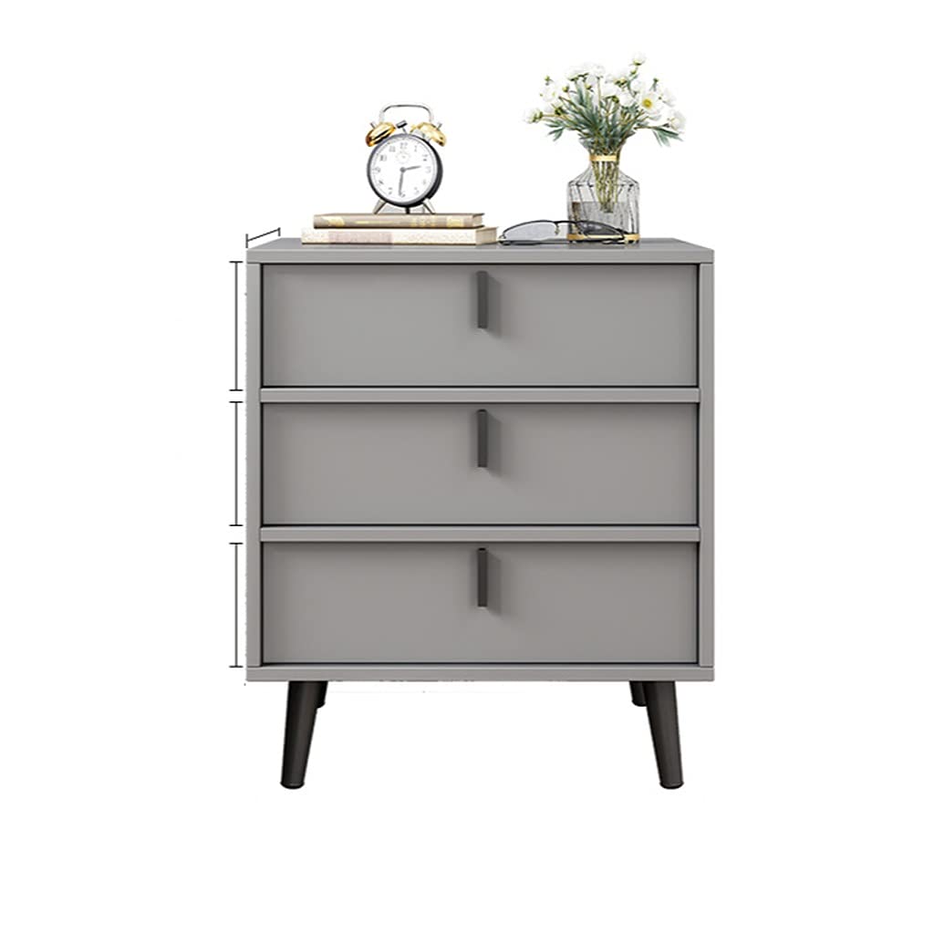 Modern Wooden Bedside Table with 3 Drawers for Bedroom