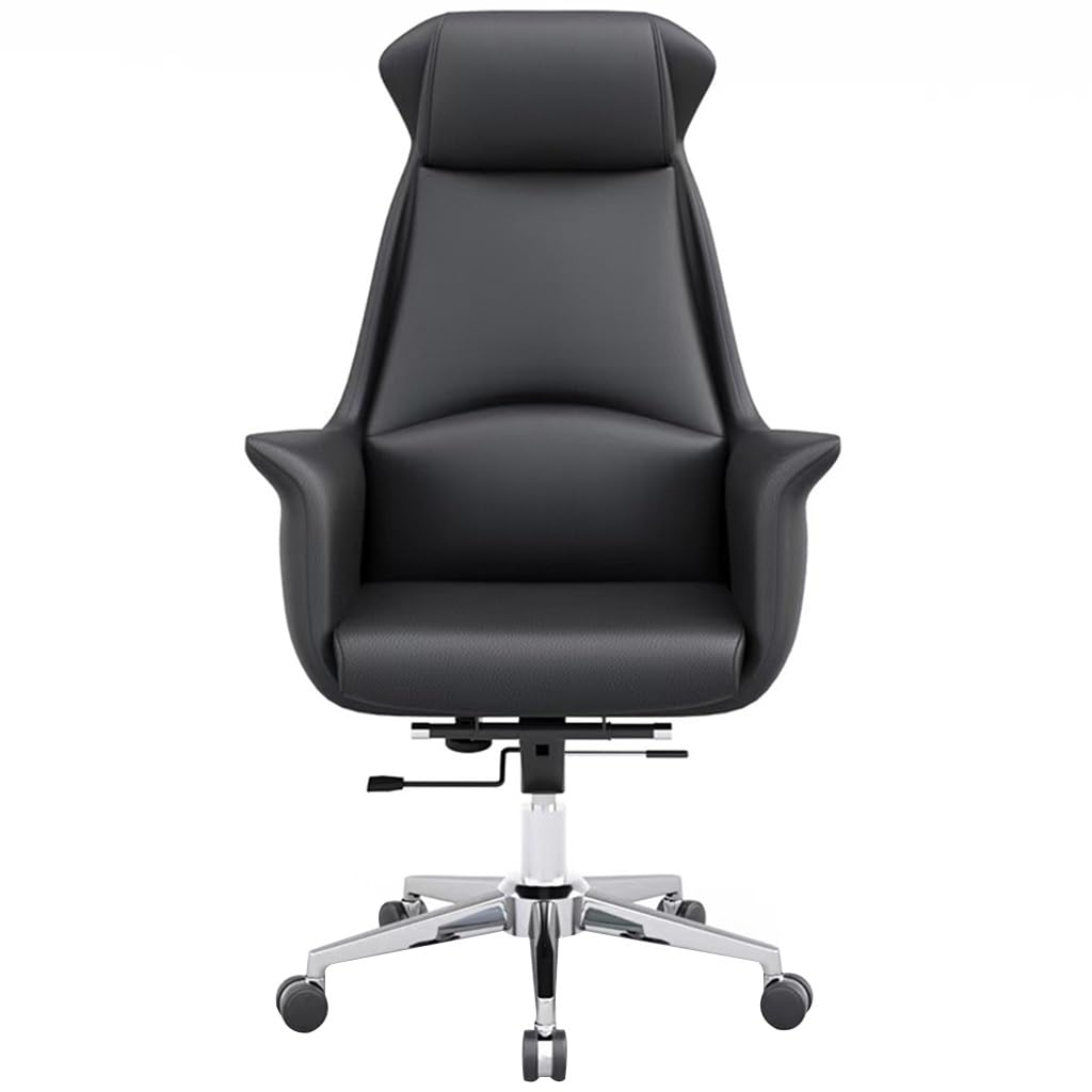 Cowhide Executive Office Chair with Lift and Rotation Function
