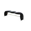 Black Leather Storage Ottoman Bench for Bedroom & Living Room