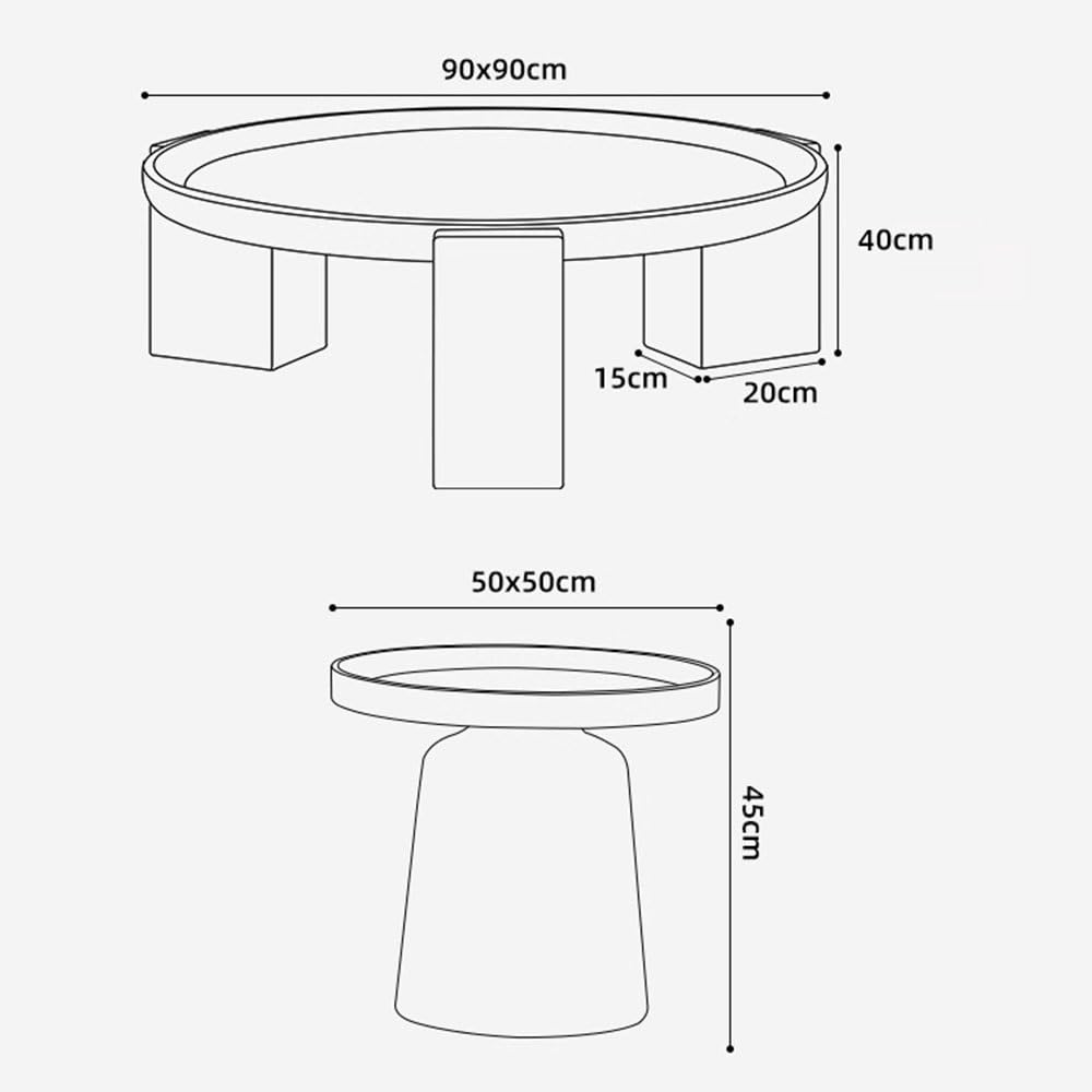 Modern Round Nesting Coffee Table Set for Living Room Decor