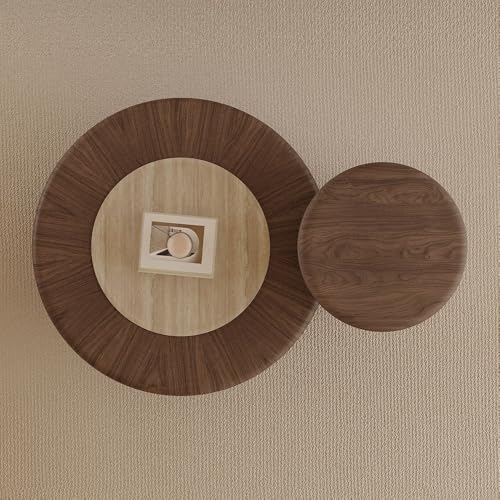 Round Nesting Coffee Table Set for Living Room Decor & Storage