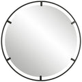 Uttermost Cashel Satin Black 34" Round Wall Mirror
