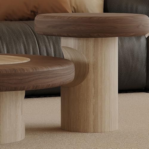 Round Nesting Coffee Table Set for Living Room Decor & Storage