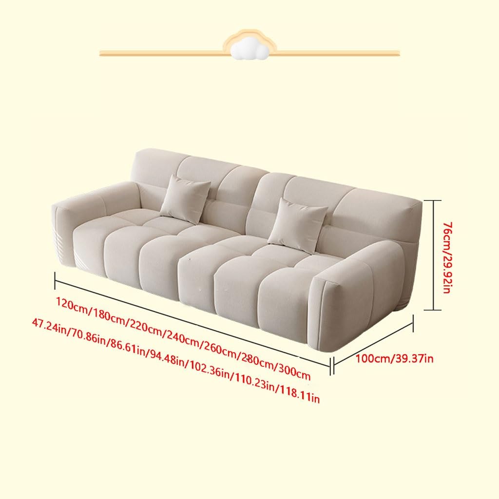 Cream Fabric Lounge Chair for Bedroom and Living Room