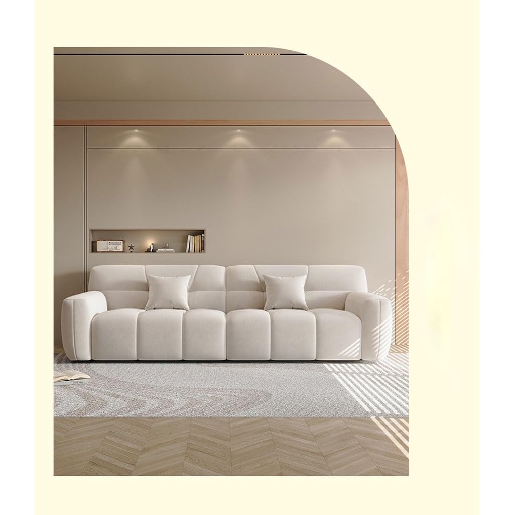 Cream Fabric Lounge Chair for Bedroom and Living Room
