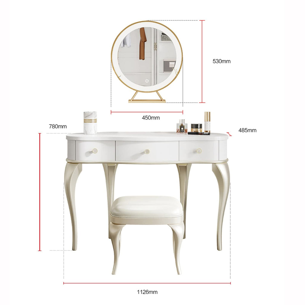 Wooden Makeup Vanity Dresser with Storage Drawers for Bedroom
