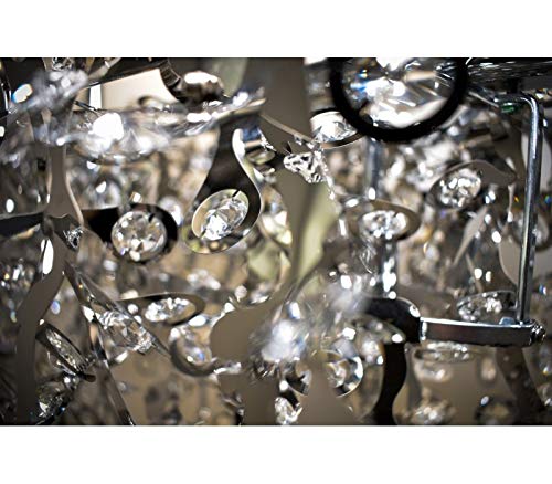 13-Light Glass Pendant Light with Chrome Finish for Kitchen and Dining Area