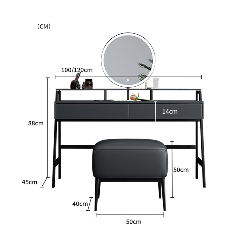100cm Minimalist Makeup Vanity Dresser with Mirror and Drawers for Bedroom
