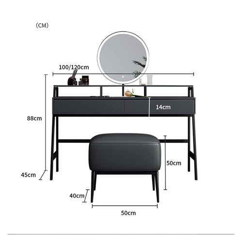 100cm Minimalist Makeup Vanity Dresser with Mirror and Drawers for Bedroom