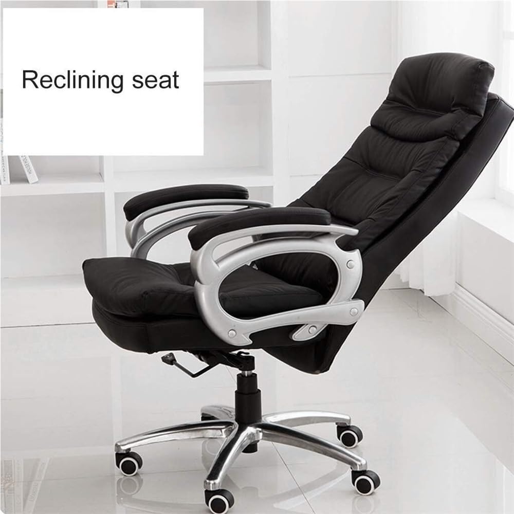 Modern Leather Executive Office Chair with Reclining and Adjustable Function