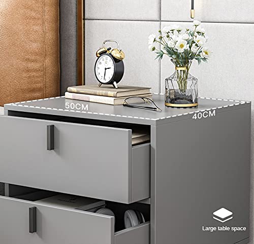 Modern Wooden Bedside Table with 3 Drawers for Bedroom