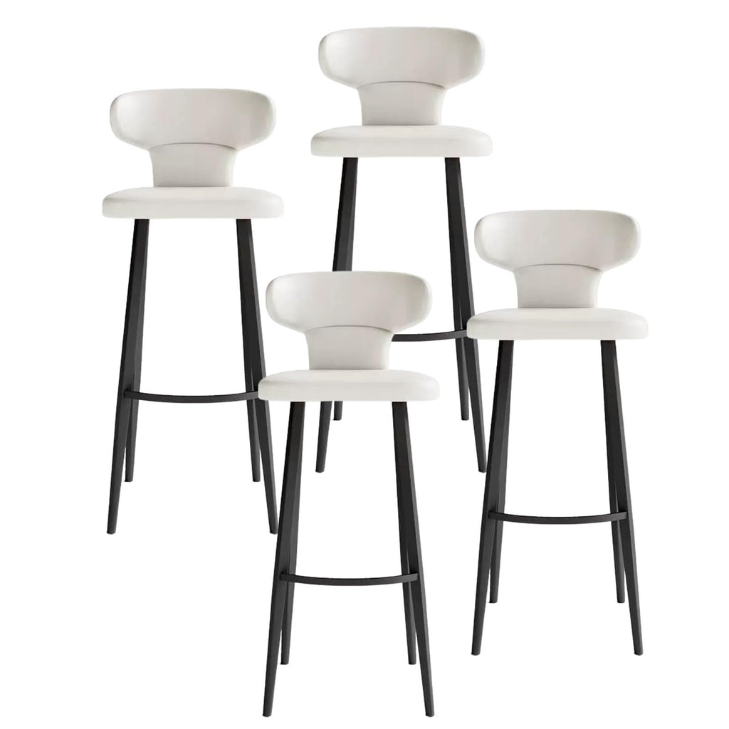 PU Leather Bar Stool with Metal Legs for Kitchen and Cafe