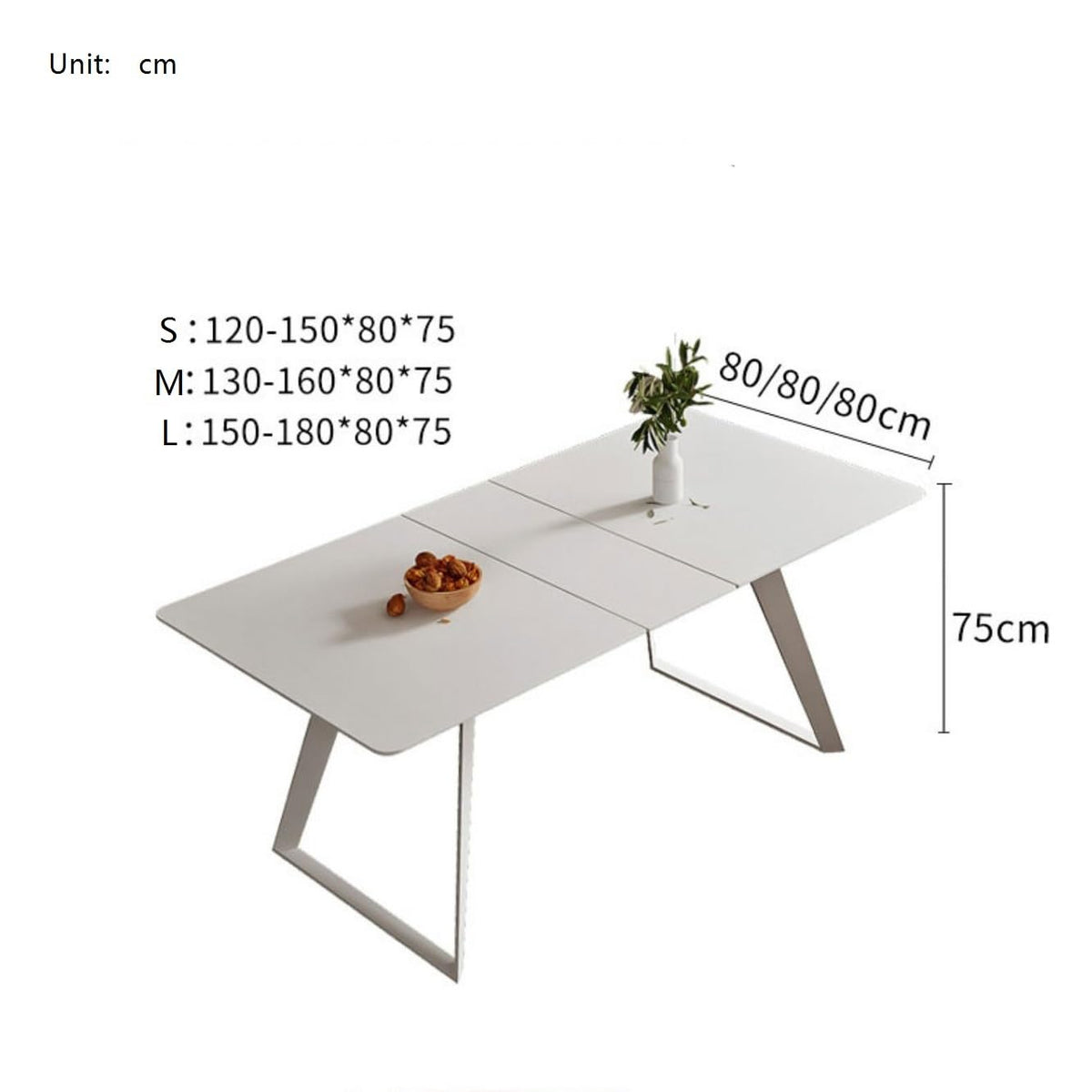 Cream Style Extendable Dining Table for Small Spaces