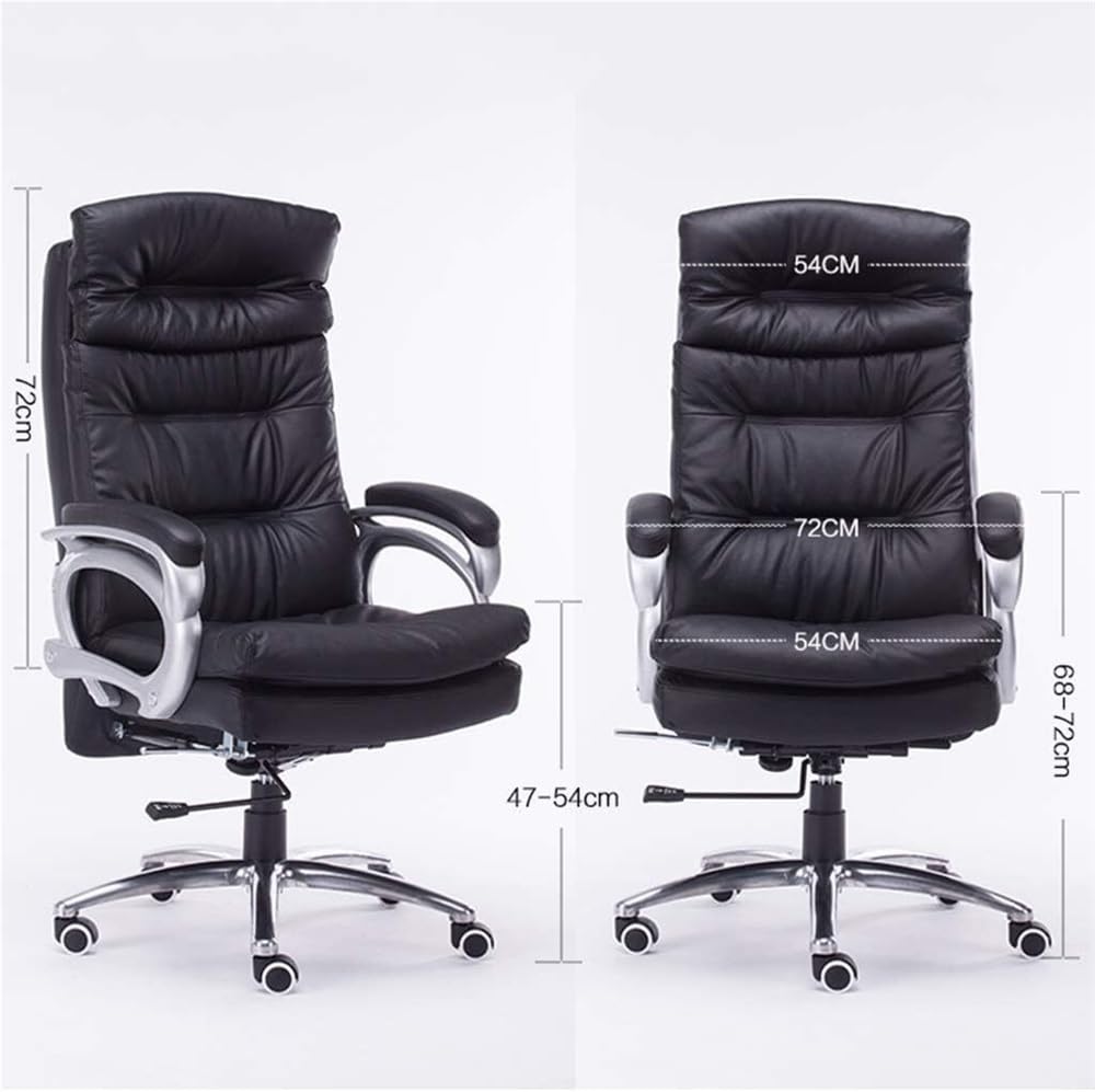 Modern Leather Executive Office Chair with Reclining and Adjustable Function