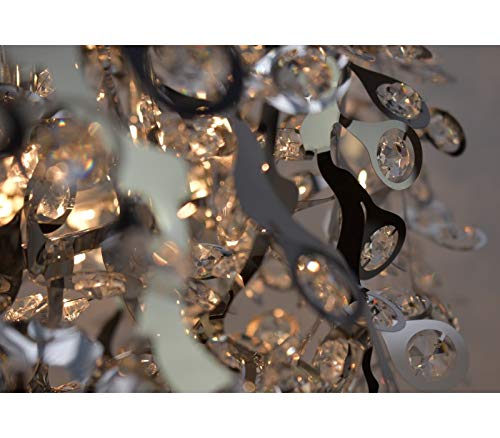 13-Light Glass Pendant Light with Chrome Finish for Kitchen and Dining Area