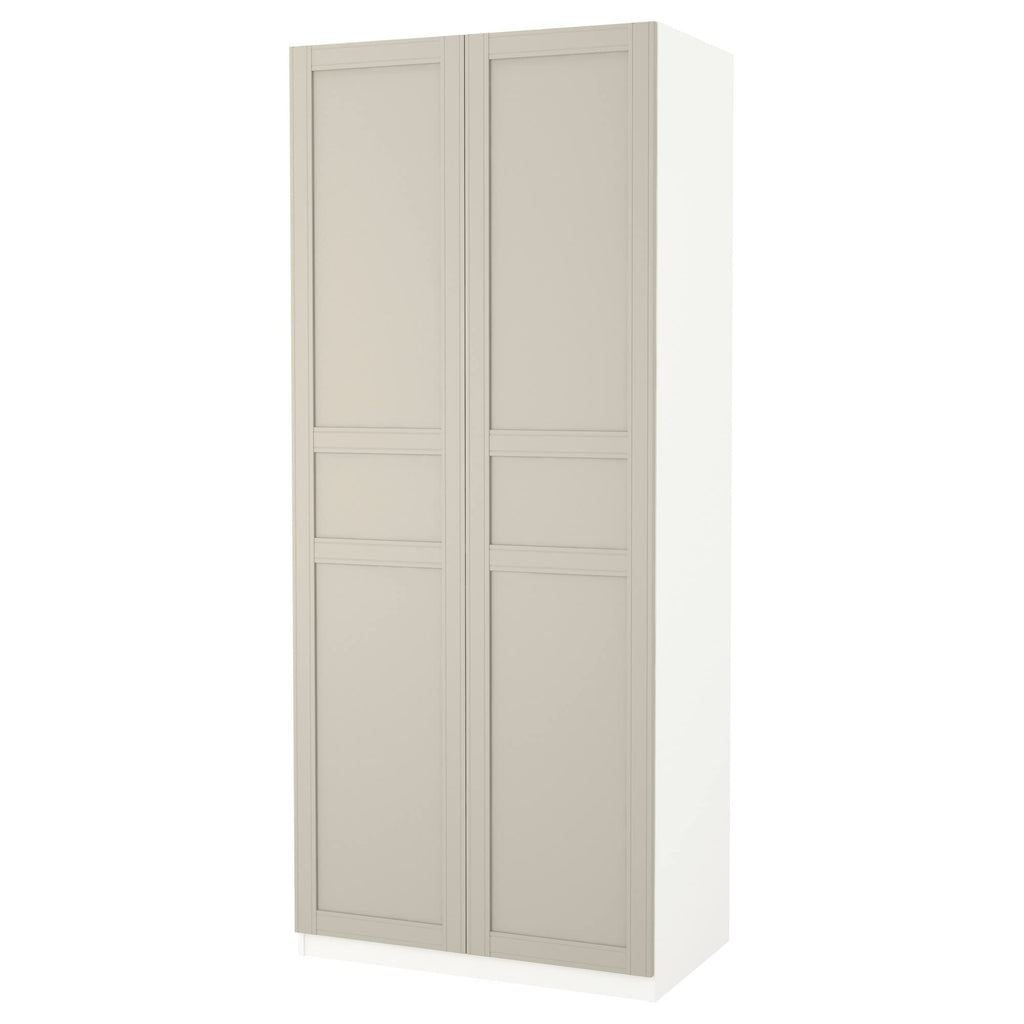 ProTuning PAX wardrobe, 100x60x236 cm, white/Flisberget light beige