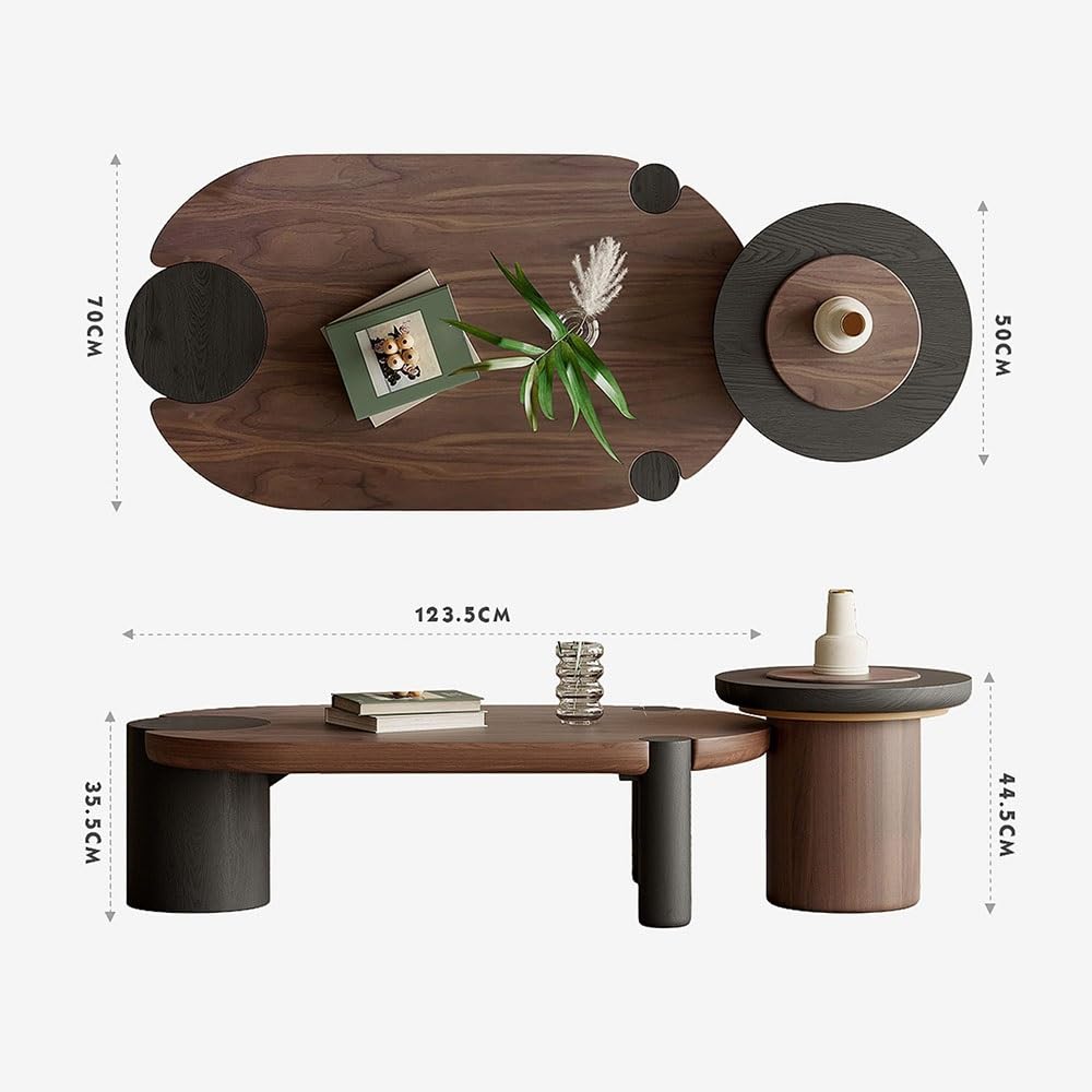 Modern Wooden Nesting Coffee Table Set for Living Room & Office