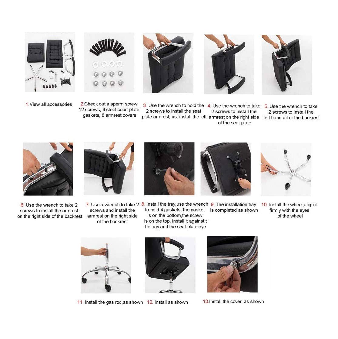 Ergonomic Office Chair with Reclining Function for Home and Business