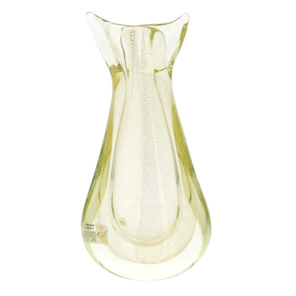Glass Of Venice Murano Glass Sommerso Bud Vase - Sparkling Gold