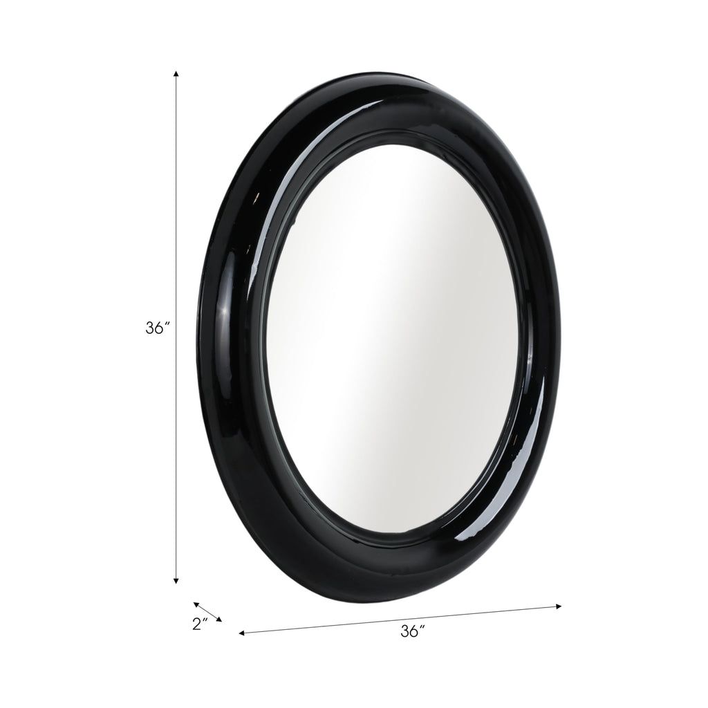 36" Round Metal Frame Wall Mirror for Living Room and Bedroom