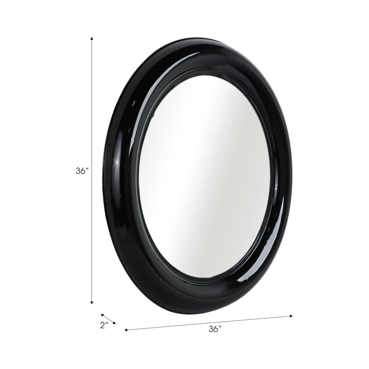 36" Round Metal Frame Wall Mirror for Living Room and Bedroom