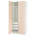 White High Gloss Wardrobe with Storage Combination 100x60x236cm