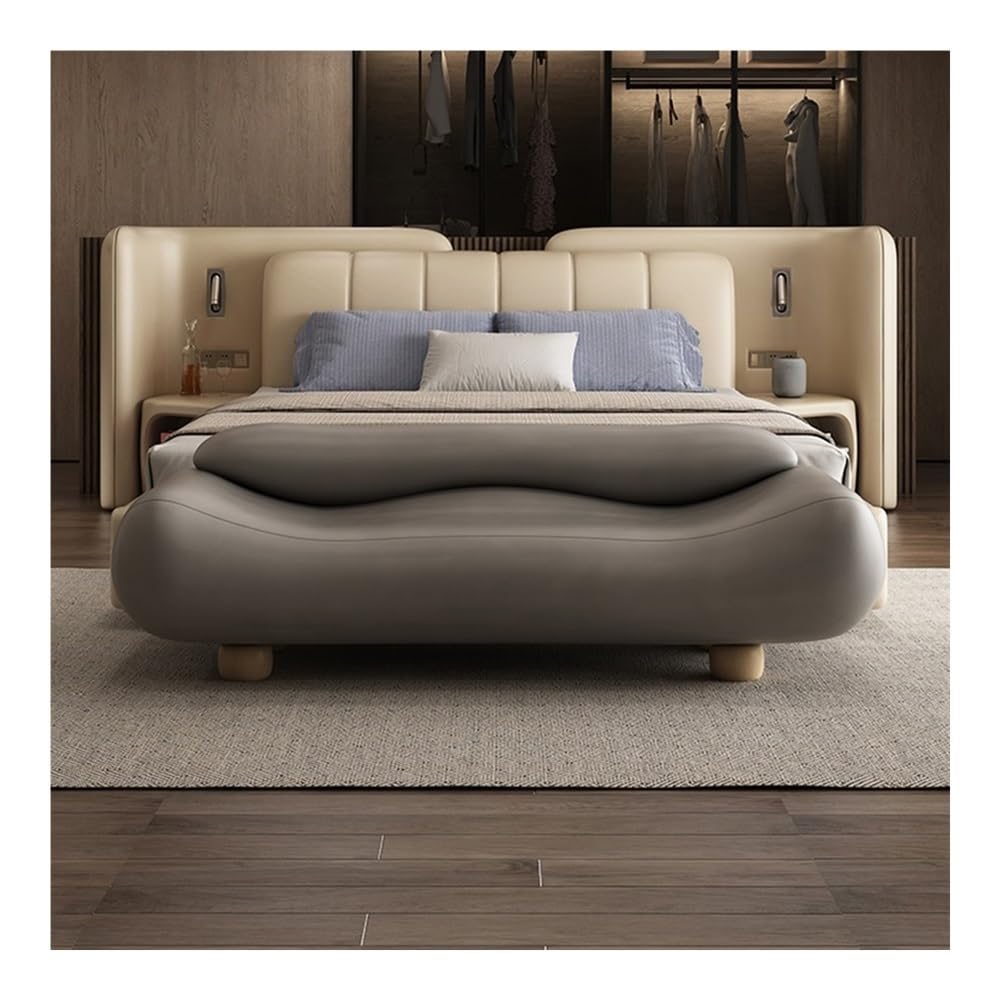 Wavy Storage Ottoman Bench with Backrest for Bedroom and Living Room