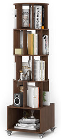 5 Tier Rotating Corner Bookshelf for Home Storage