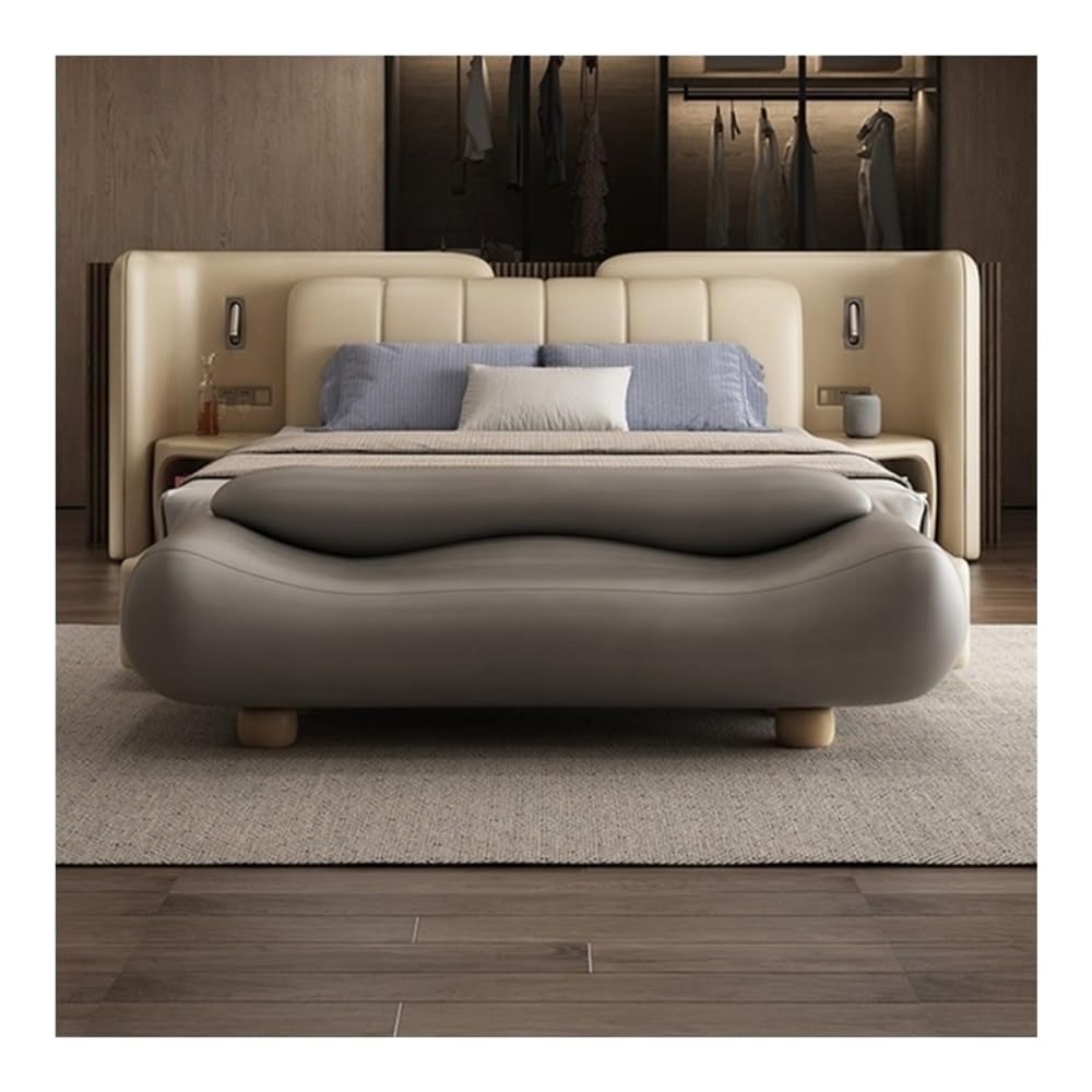 Wavy Storage Ottoman Bench with Backrest for Bedroom and Living Room