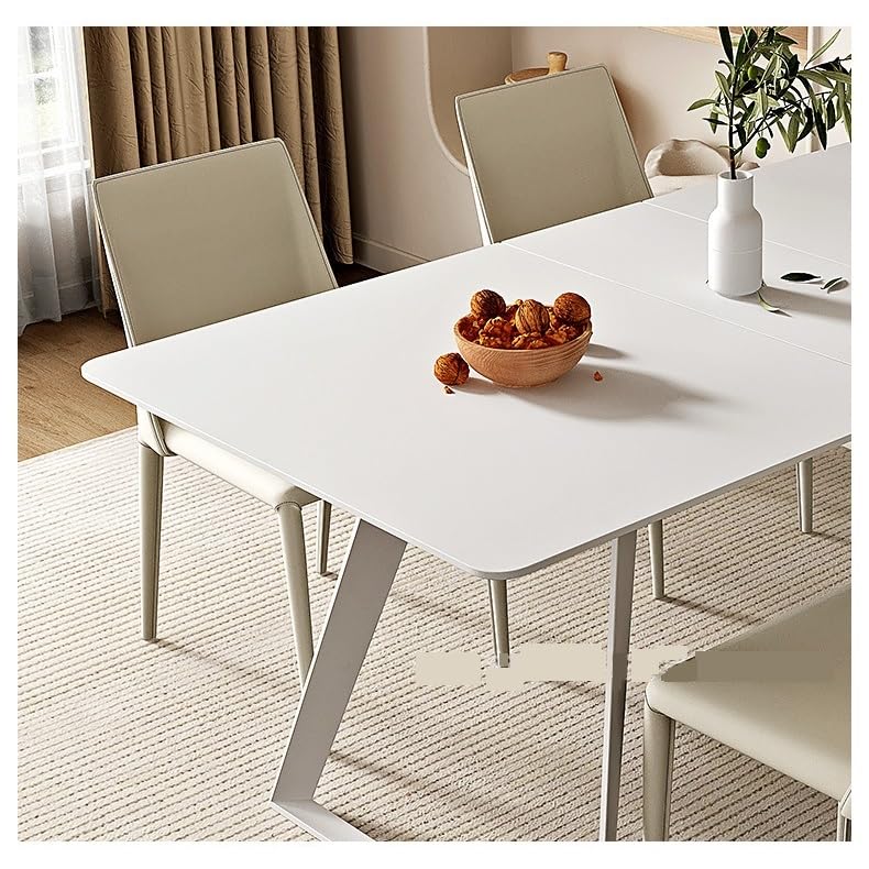 Cream Style Extendable Dining Table for Small Spaces