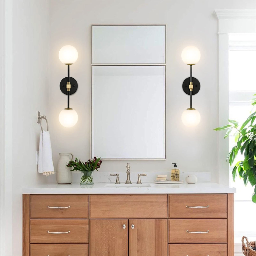 Modern Single Wall Sconce with Clear Glass Shade for Bathroom Vanity