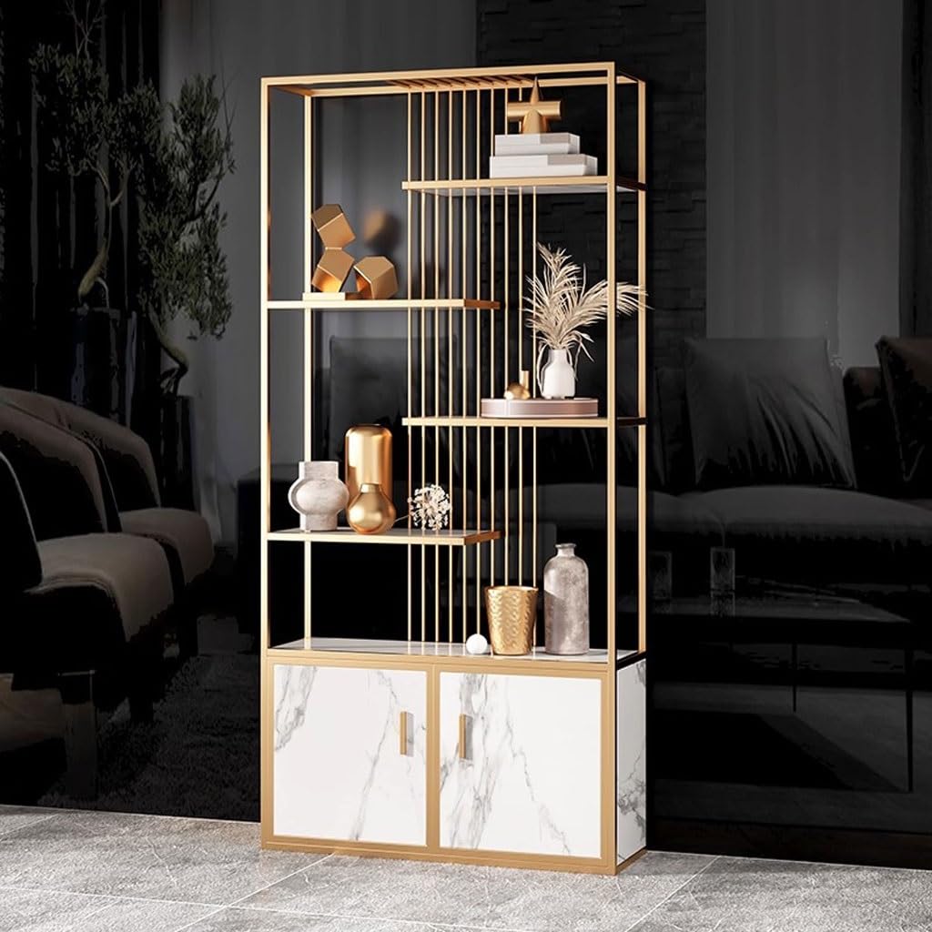 Modern Metal Bookshelf Storage Shelf for Living Room Organization