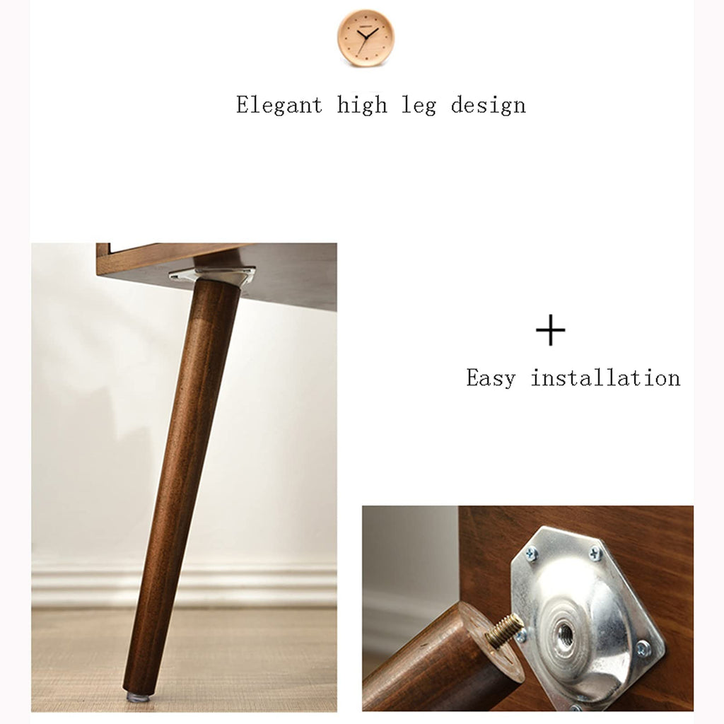 Modern Wooden Nightstand with 2 Drawers for Bedroom