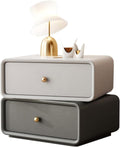 Modern Rotatable Nightstand with 2 Drawers for Bedroom Storage