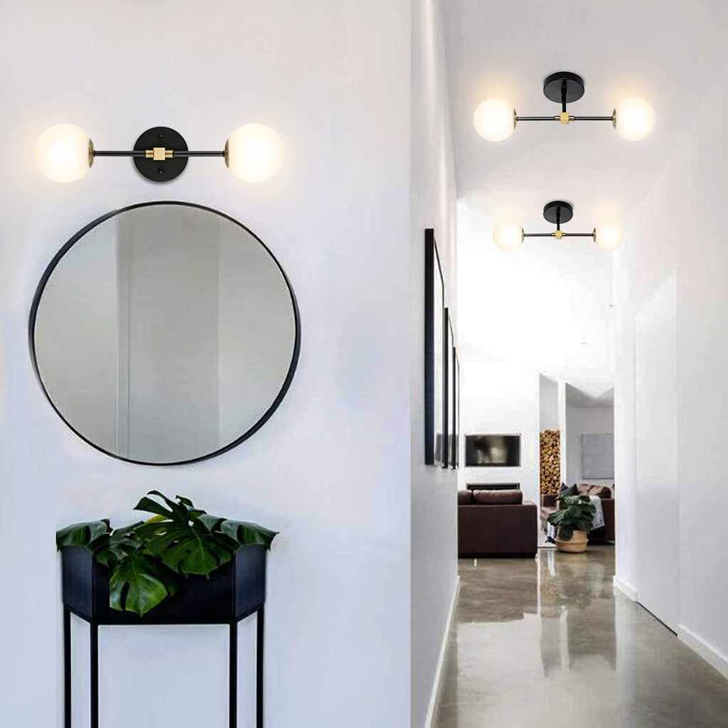 Modern Single Wall Sconce with Clear Glass Shade for Bathroom Vanity