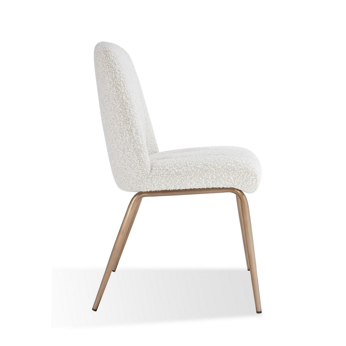 19 Inch Dining Chairs, Soft Upholstery, Set of 2, White, Bronze