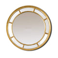 Round Gold Metal Lattice Wall Mirror for Bedroom and Home Decor