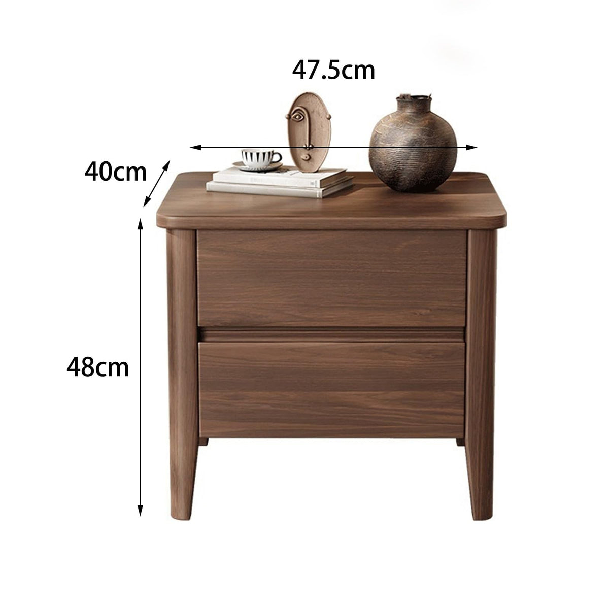 2 Drawer Nightstand with Storage for Bedroom Organization