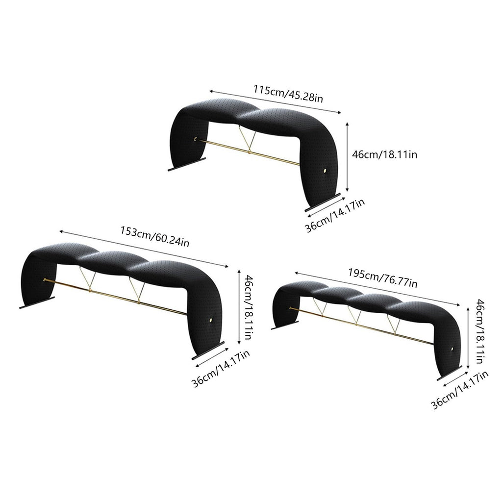 Black Leather Storage Ottoman Bench for Bedroom & Living Room