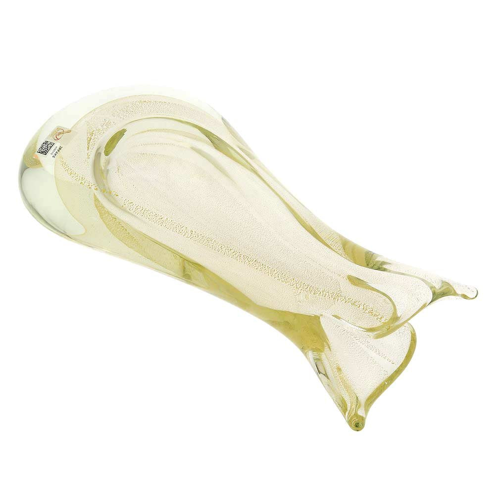 Glass Of Venice Murano Glass Sommerso Bud Vase - Sparkling Gold