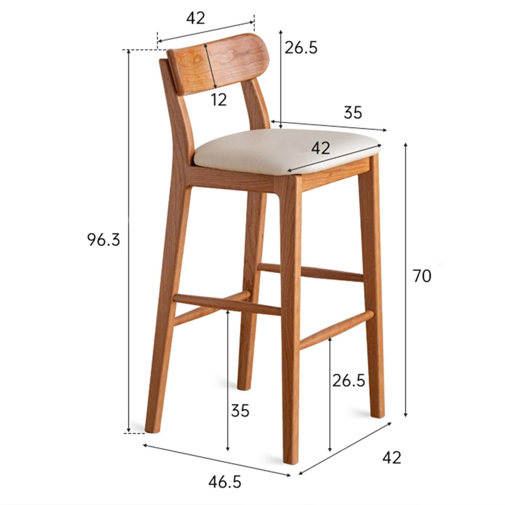 Solid Wood Counter Height Bar Stool for Kitchen and Home Bar