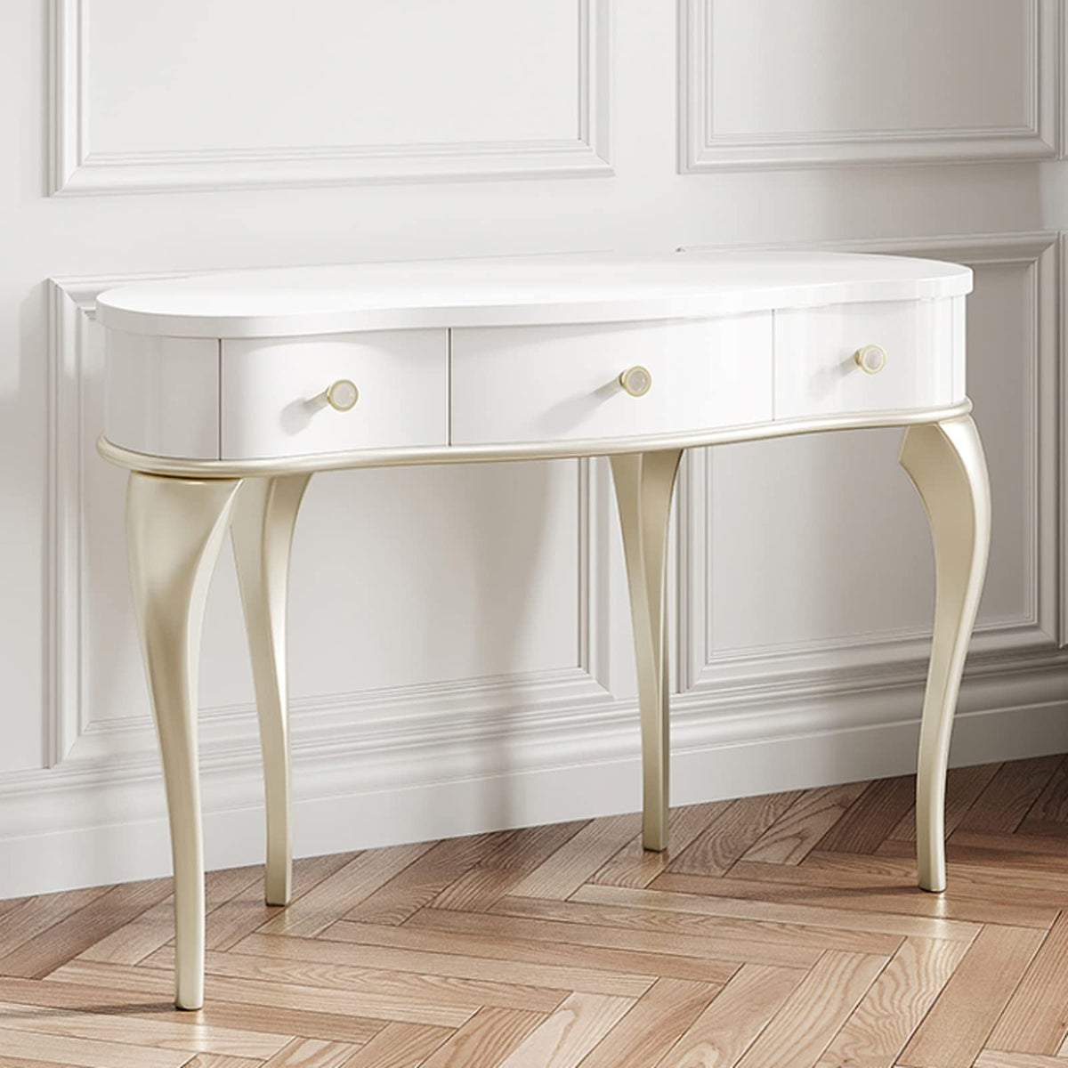 Wooden Makeup Vanity Dresser with Storage Drawers for Bedroom