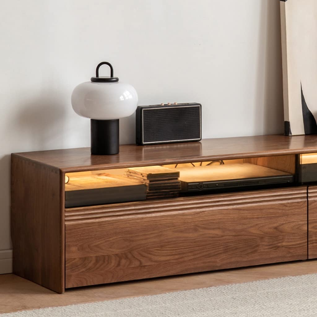 Modern TV Stand with Storage Drawers and Open Shelves for Living Room